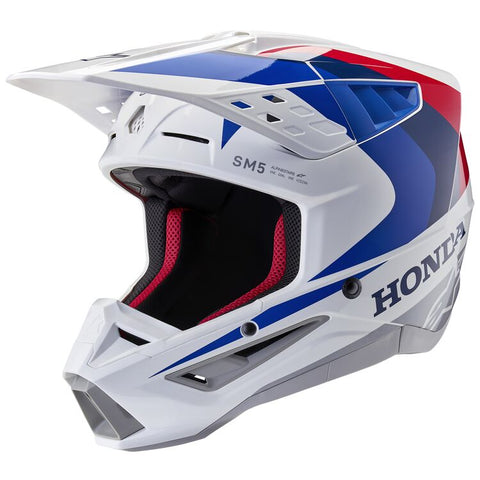 Alpinestars Supertech M5 Honda Helmet - White/Blue/Red