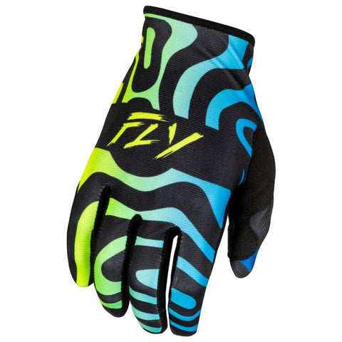 Fly Racing Lite Zen Gloves - Black/Blue/Hi-Vis