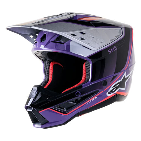 Alpinestars Supertech M5 Sail Helmet - Violet/Black/Silver
